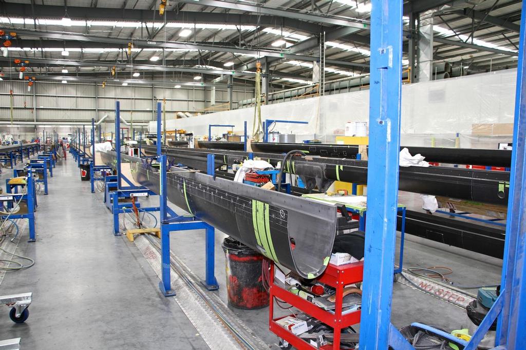 Racing spars under construction - Southern Spars, Avondale facility, Auckland NZ April 18, 2016 - photo © Richard Gladwell www.photosport.co.nz